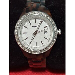 Fossil Ladies Watch ES2680 Faux Tortoise Bracelet Date Dial Quartz New Battery